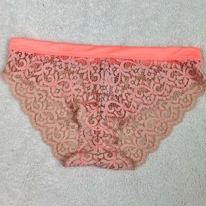 Victoria’s Secret Lacy Coral Orange Bikini Panties Medium